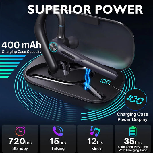 Fone de ouvido Bluetooth com microfone auriculares Wireless á prova d'água