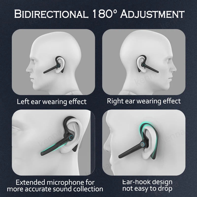 Fone de ouvido Bluetooth com microfone auriculares Wireless á prova d'água