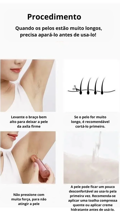 Mini Aparador elétrico para mulheres, em formato de batom, indolor e eficaz, remoção de pelos faciais e outros