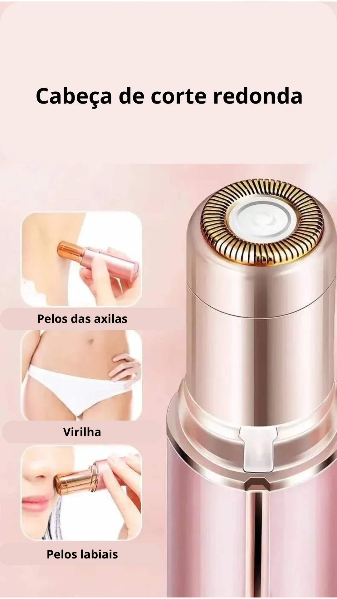 Mini Aparador elétrico para mulheres, em formato de batom, indolor e eficaz, remoção de pelos faciais e outros