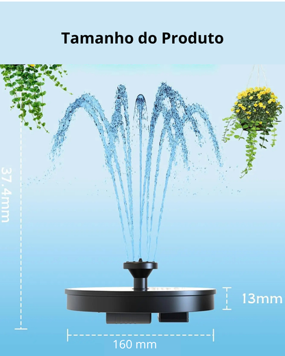 Mini Fonte e bomba dágua Solar com 6 Bicos – Ideal para  Jardins, Piscinas, Lagos e Elementos Aquáticos