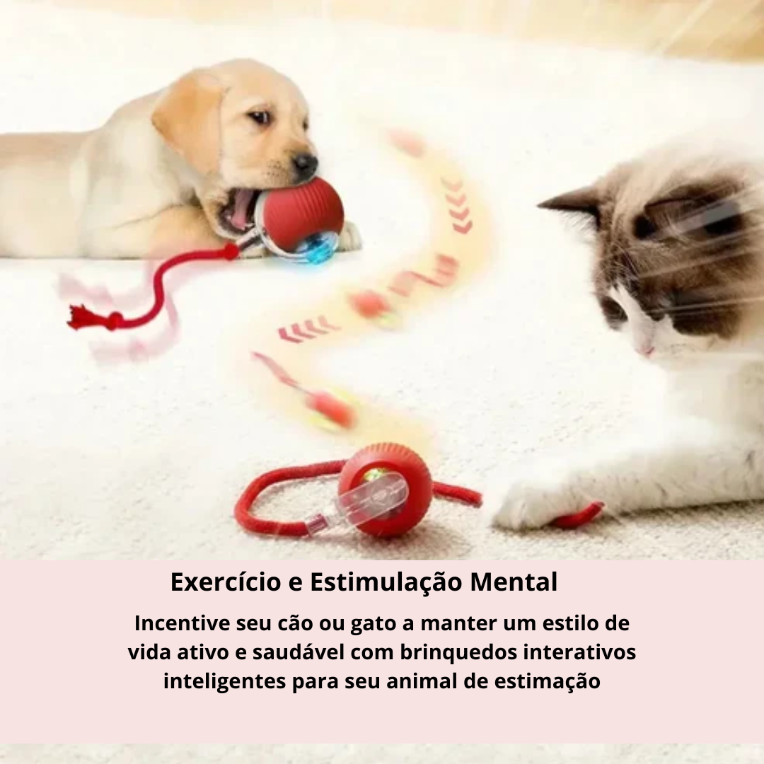 Bola interativa e inteligente para cães e gatos, rolante, automática e elétrica