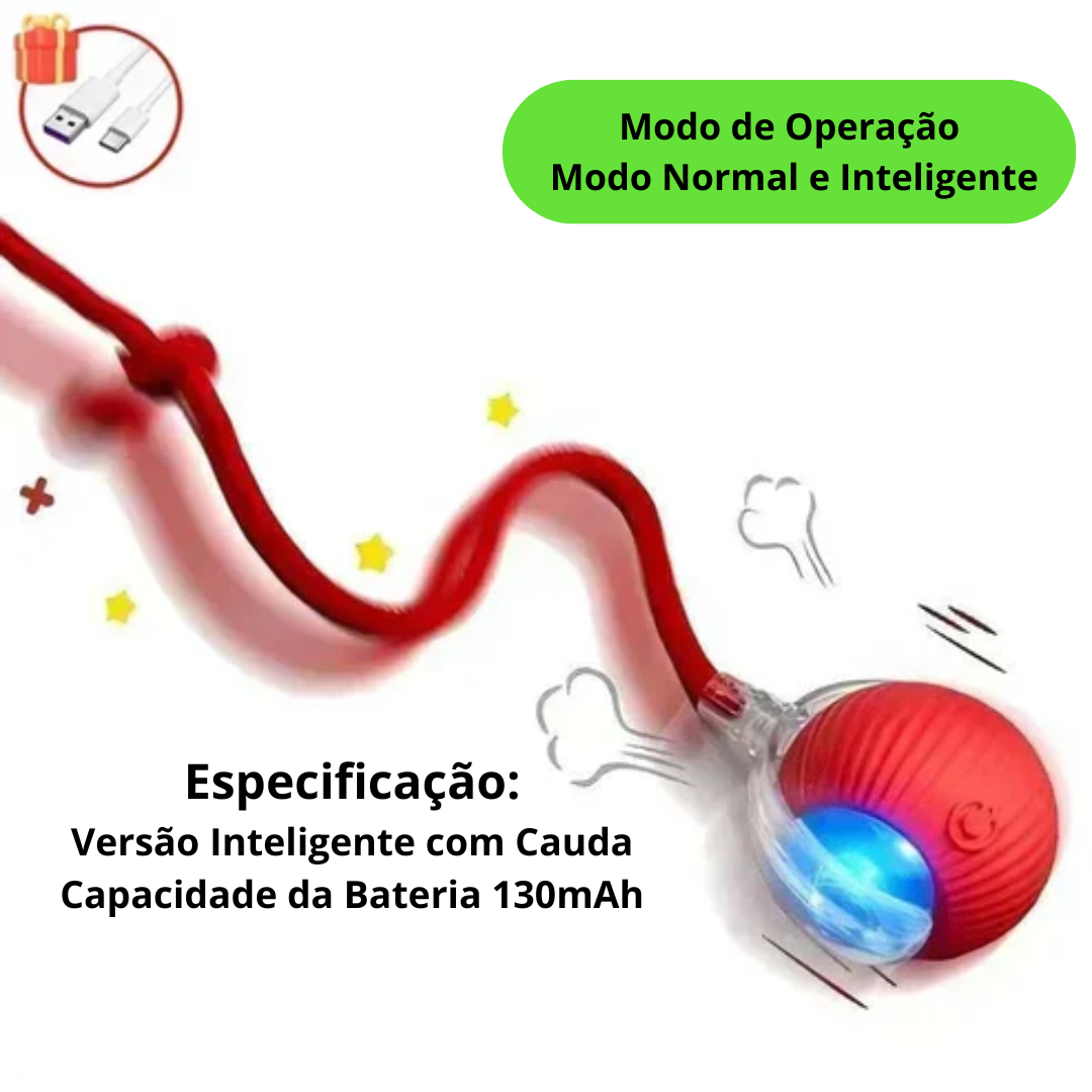 Bola interativa e inteligente para cães e gatos, rolante, automática e elétrica
