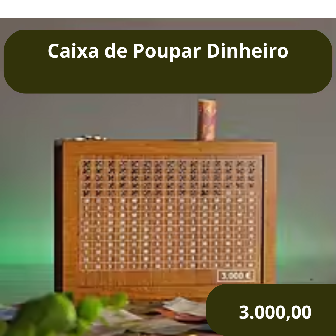 Caixa Cofre de Madeira para Montar – Poupe Dinheiro se Divertindo | CXG01 | Lançamento