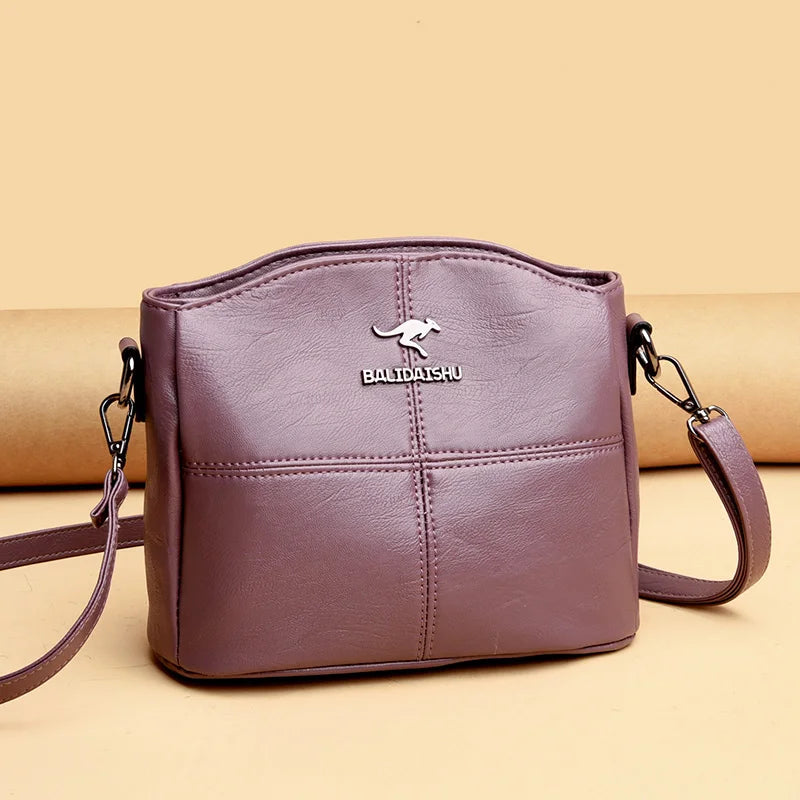 Bolsa em  couro Sintético macio Casual Crossbody, feminino  de alta qualidade - Balidaishu