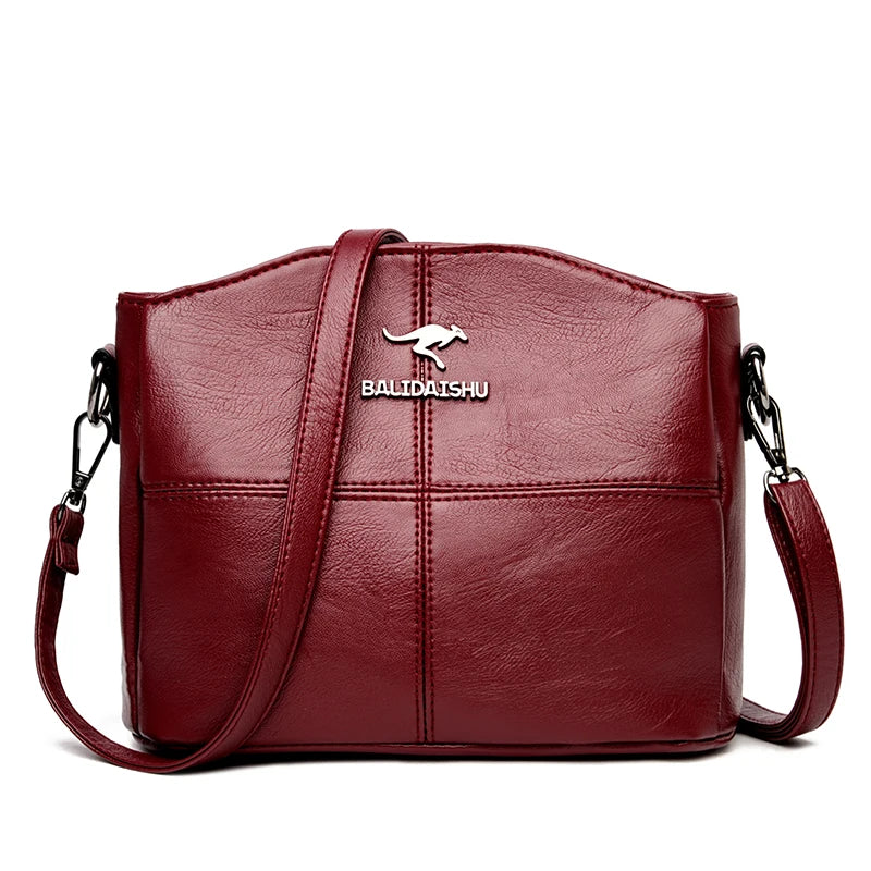 Bolsa em  couro Sintético macio Casual Crossbody, feminino  de alta qualidade - Balidaishu
