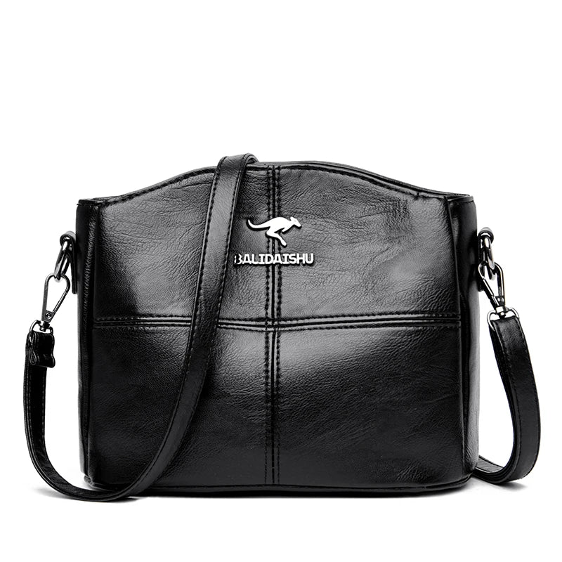 Bolsa em  couro Sintético macio Casual Crossbody, feminino  de alta qualidade - Balidaishu