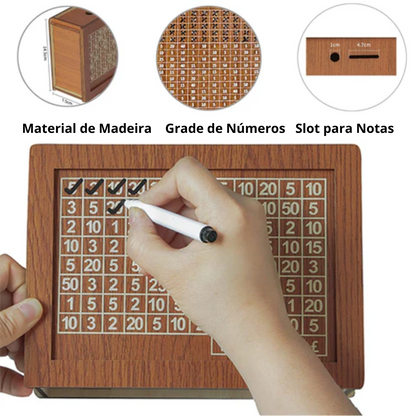 Caixa Cofre de Madeira para Montar – Poupe Dinheiro se Divertindo | CXG01 | Lançamento