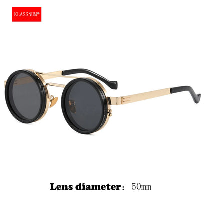 Óculos de sol com lentes ajustável KLASSNUM ND9 Unissex, com escurecimento, redondos e polarizados