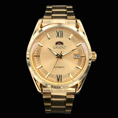 Relógio de pulso masculino Marca Oriente de luxo todo em aço automático mecânico tourbillon