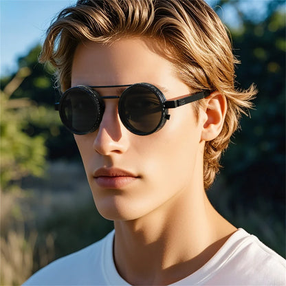Óculos de sol com lentes ajustável KLASSNUM ND9 Unissex, com escurecimento, redondos e polarizados