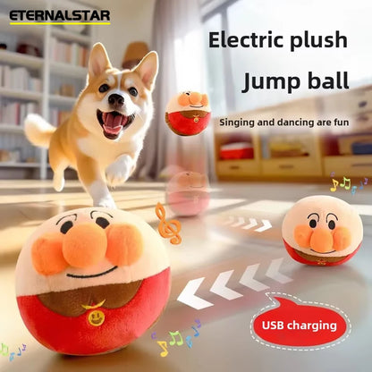 Bola de pelúcia elétrica para cães recarregável por USB