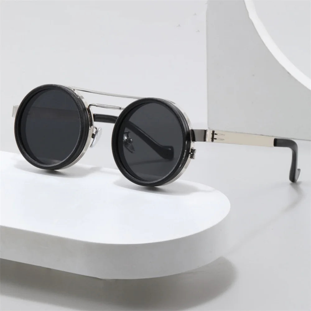 Óculos de sol com lentes ajustável KLASSNUM ND9 Unissex, com escurecimento, redondos e polarizados