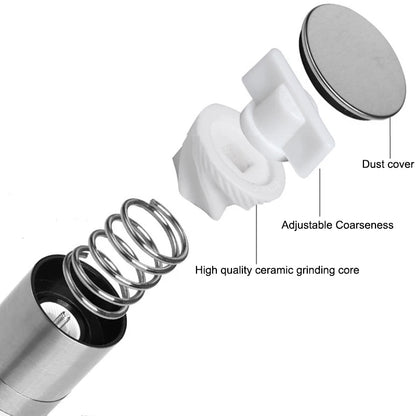 Moedor de sal e pimenta 2 em 1,de aço inoxidável, moedor de cerâmica ajustável