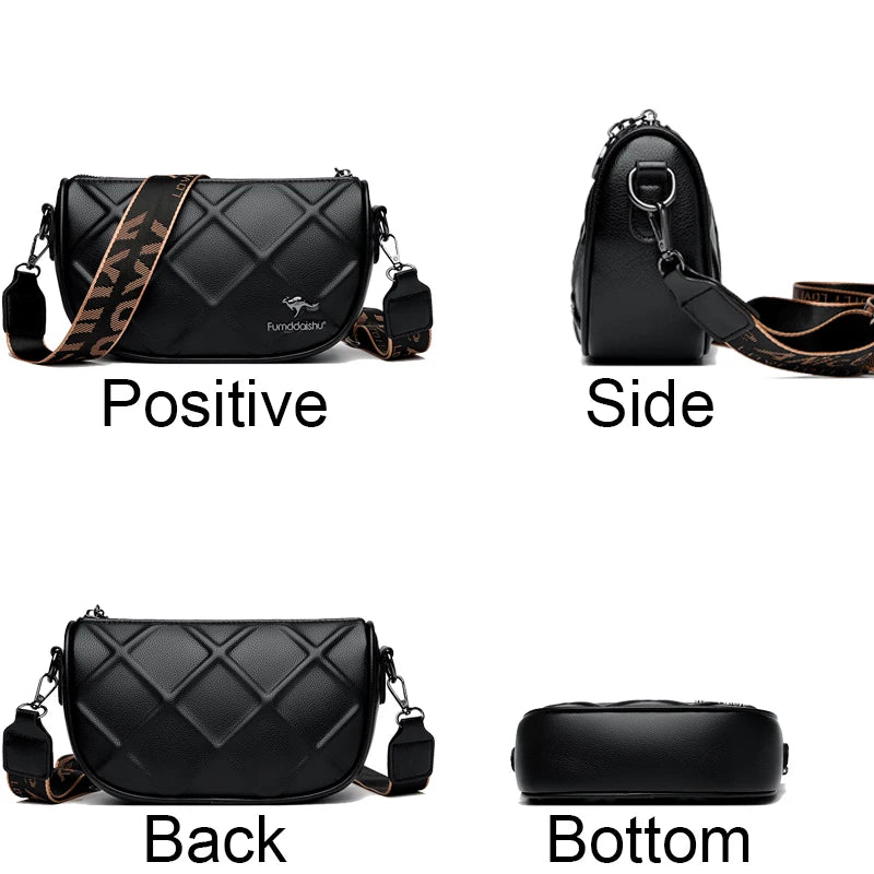 Bolsa de couro genuíno bovino de luxo,  transversal de ombro de alta qualidade