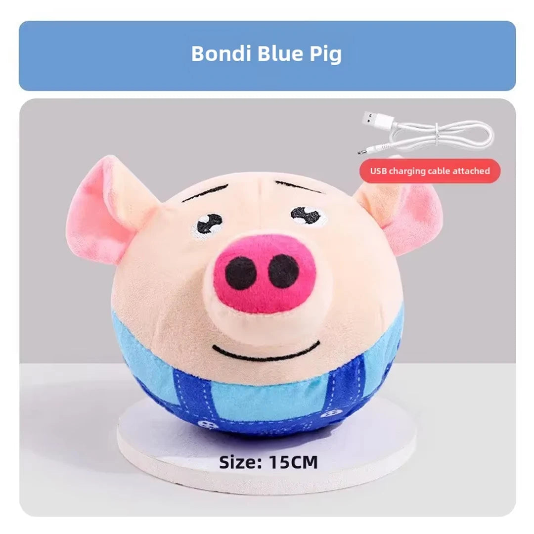 Bola de pelúcia elétrica para cães recarregável por USB