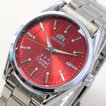 Relógio de pulso masculino Marca Oriente de luxo todo em aço automático mecânico tourbillon