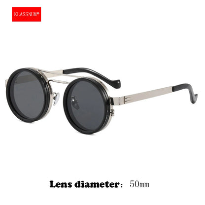 Óculos de sol com lentes ajustável KLASSNUM ND9 Unissex, com escurecimento, redondos e polarizados