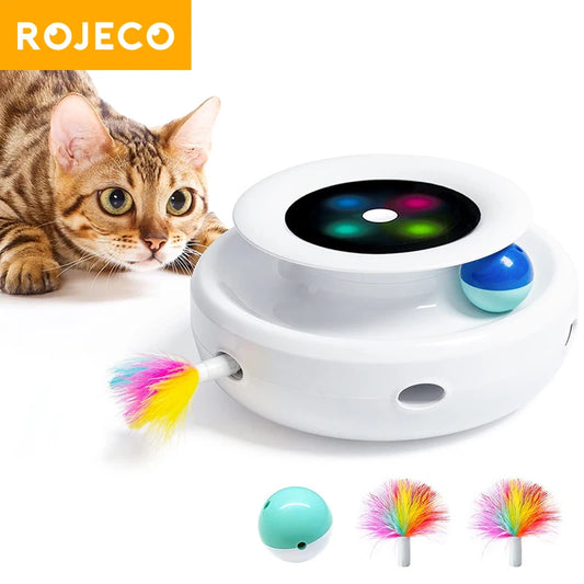 Brinquedo interativo de bolinha e pena para Cães e Gatos