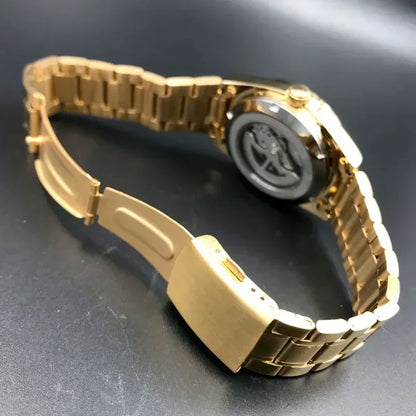 Relógio de pulso masculino Marca Oriente de luxo todo em aço automático mecânico tourbillon