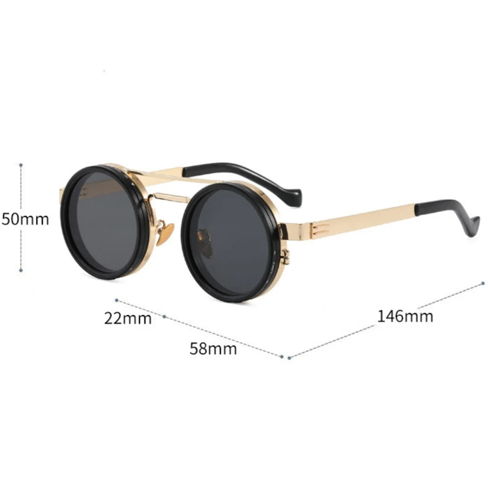 Óculos de sol com lentes ajustável KLASSNUM ND9 Unissex, com escurecimento, redondos e polarizados