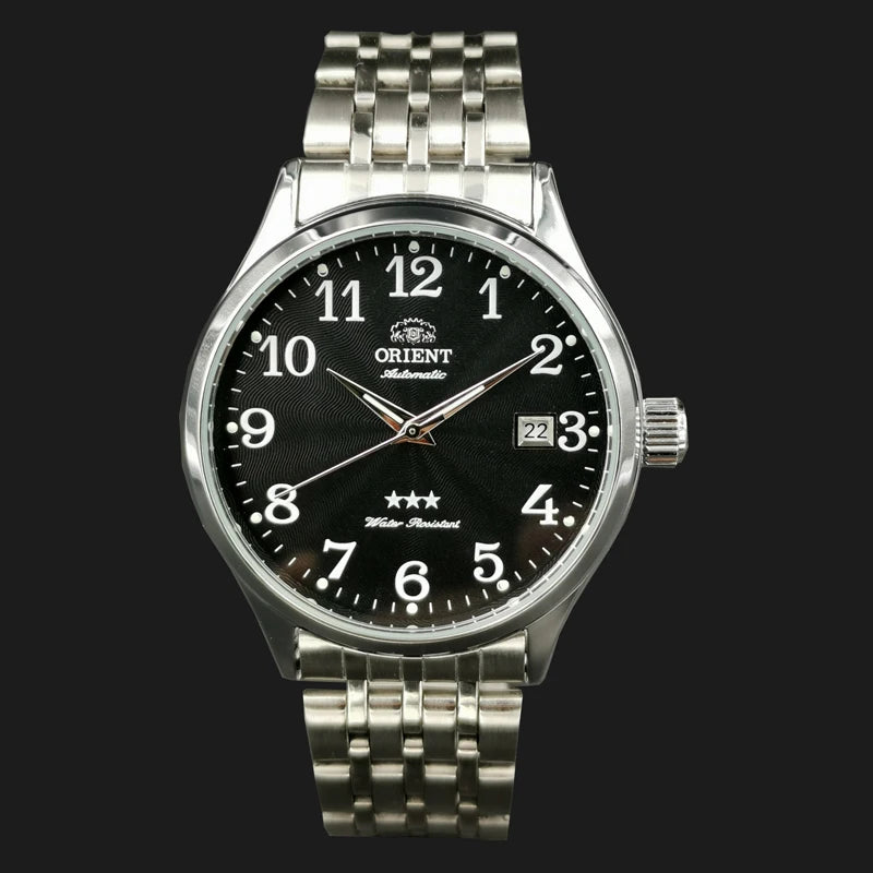 Relógio de pulso masculino Marca Oriente de luxo todo em aço automático mecânico tourbillon