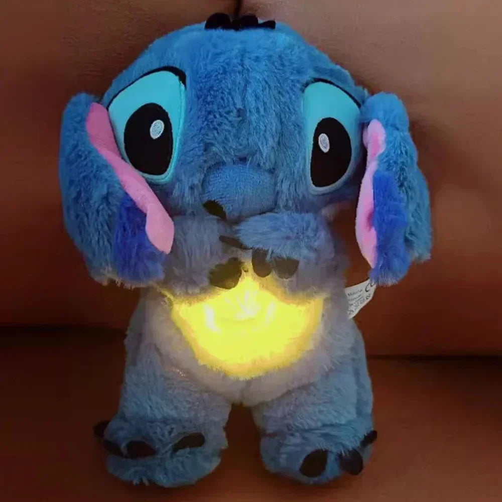 Pelúcia Disney Stitch, acompanhante para dormir, som relaxante, musical, com airbag e luz, e que respira