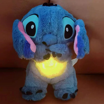 Pelúcia Disney Stitch, acompanhante para dormir, som relaxante, musical, com airbag e luz, e que respira
