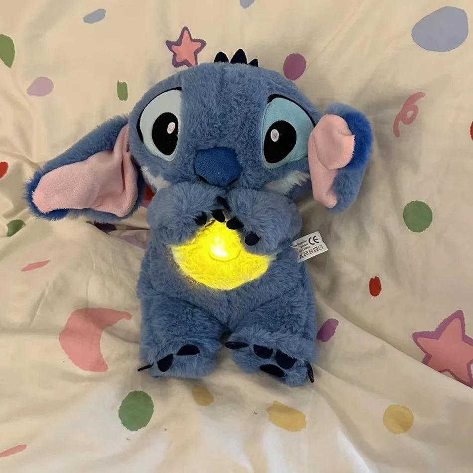 Pelúcia Disney Stitch, acompanhante para dormir, som relaxante, musical, com airbag e luz, e que respira