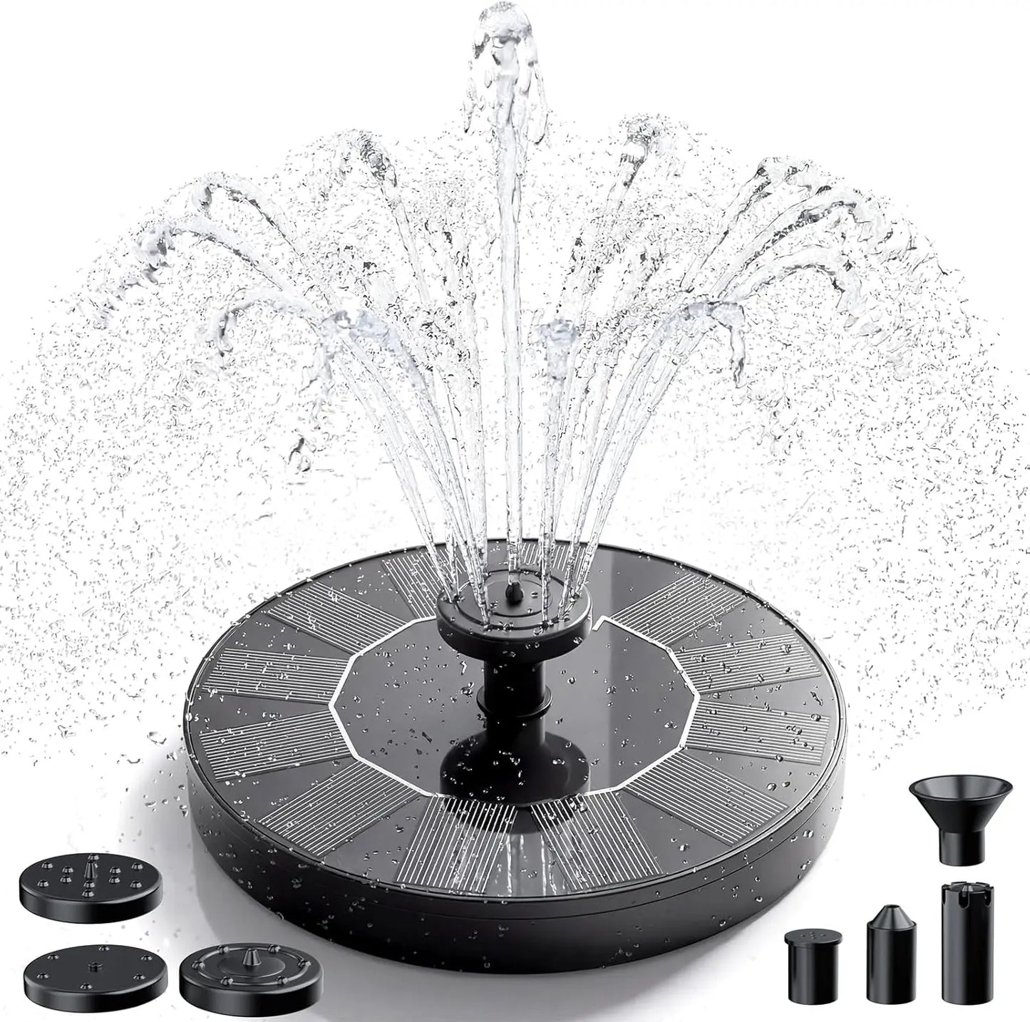 Mini Fonte e bomba dágua Solar com 6 Bicos – Ideal para  Jardins, Piscinas, Lagos e Elementos Aquáticos