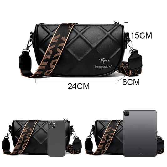 Bolsa de couro genuíno bovino de luxo,  transversal de ombro de alta qualidade