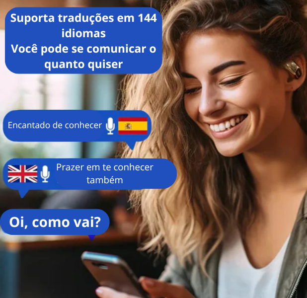 Fone de ouvido sem fio Bluetooth 5.4 PAXA OpenAirUltra com IA e tradução em tempo real, com chamada de alta fidelidade em HD, capaz de traduzir vários idiomas