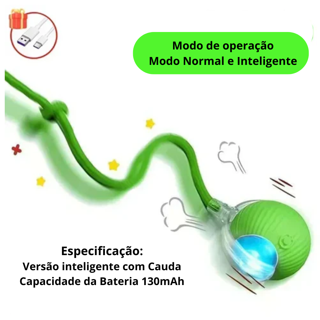 Bola interativa e inteligente para cães e gatos, rolante, automática e elétrica